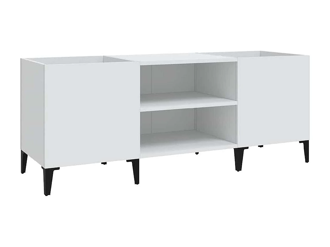 Plattenschrank Weiß 121x38x48 cm Holzwerkstoff