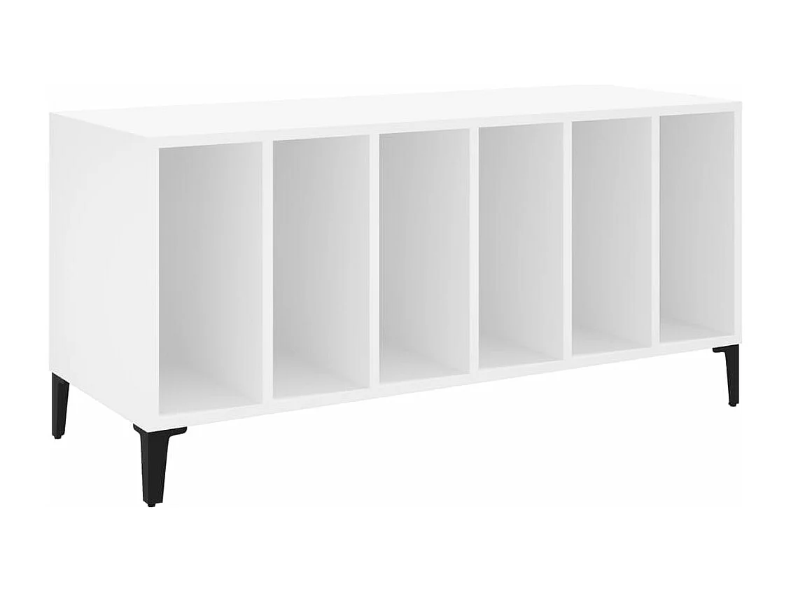 Platenkast 100x38x48 cm bewerkt hout wit