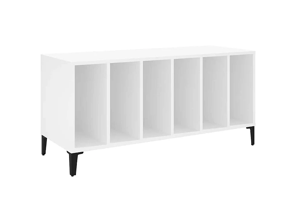 Mueble para discos madera contrachapada blanco 100x38x48 cm