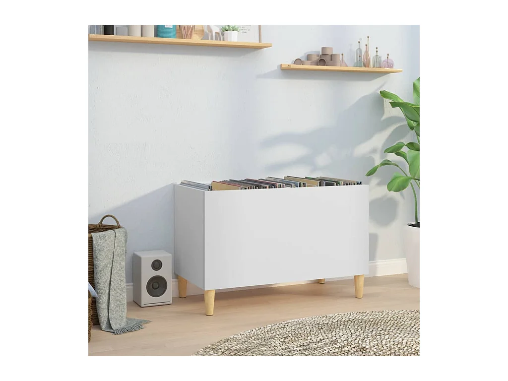 Armoire à disques blanc 74,5x38x48 cm bois d'ingénierie