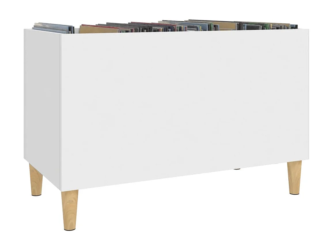 Mueble para discos madera contrachapada blanco 74,5x38x48 cm