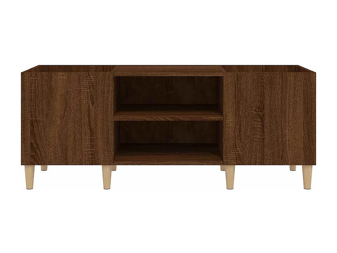 Platenkast 121x38x48 cm bewerkt hout bruin eikenkleur