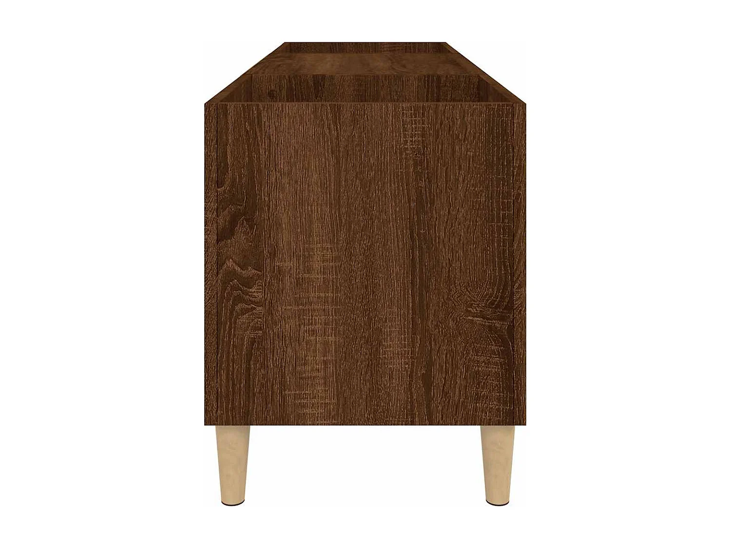 Platenkast 121x38x48 cm bewerkt hout bruin eikenkleur