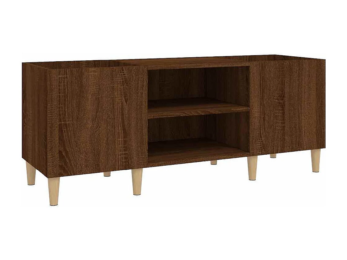 Mobile Porta Dischi Rovere Marrone 121x38x48 Legno Multistrato