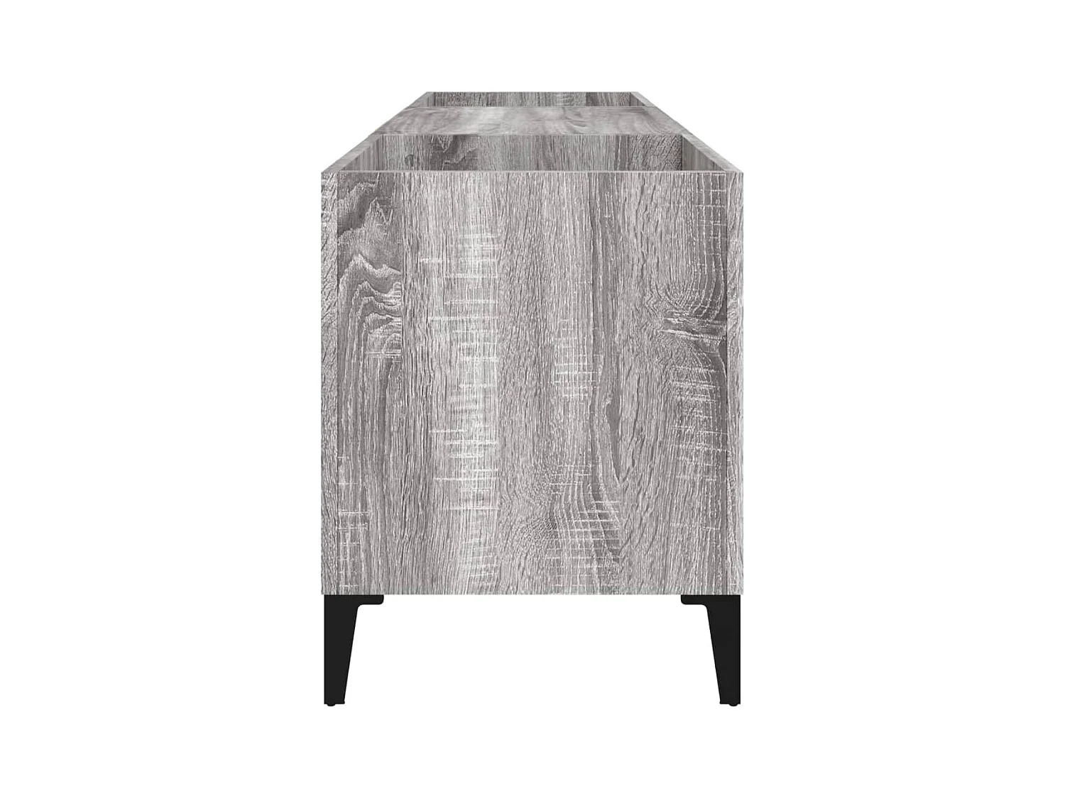 Platenkast 121x38x48 cm bewerkt hout grijs sonoma eikenkleurig