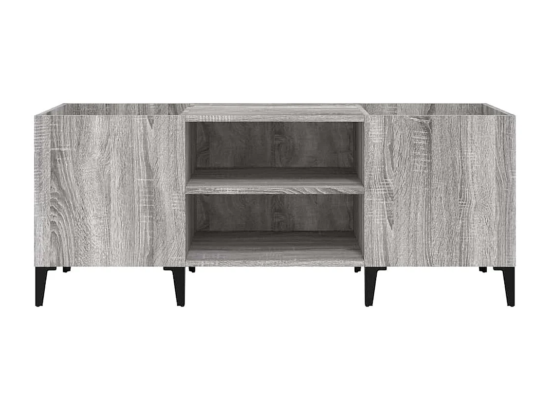 Platenkast 121x38x48 cm bewerkt hout grijs sonoma eikenkleurig
