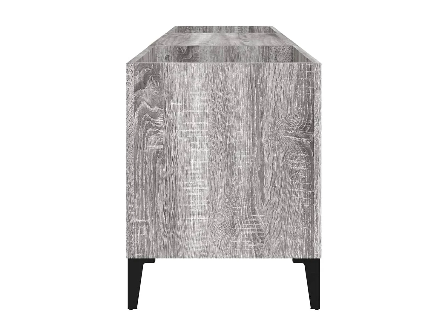 Platenkast 121x38x48 cm bewerkt hout grijs sonoma eikenkleurig