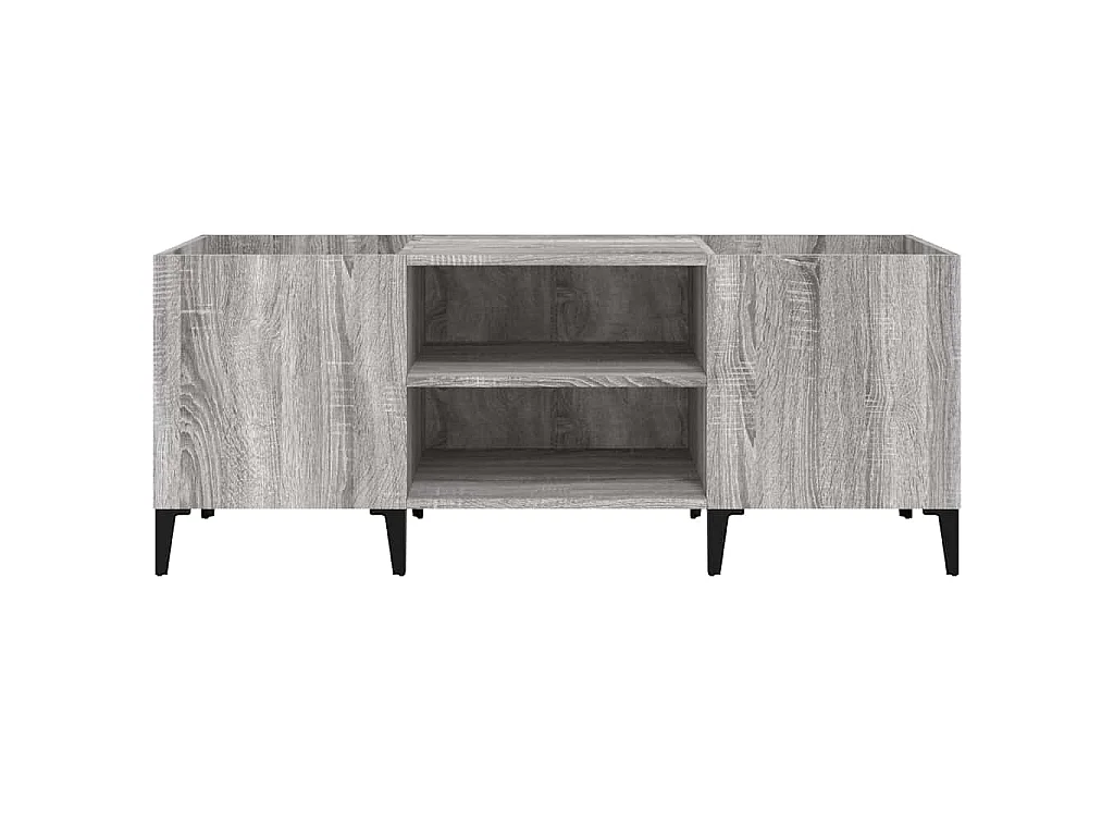 Platenkast 121x38x48 cm bewerkt hout grijs sonoma eikenkleurig