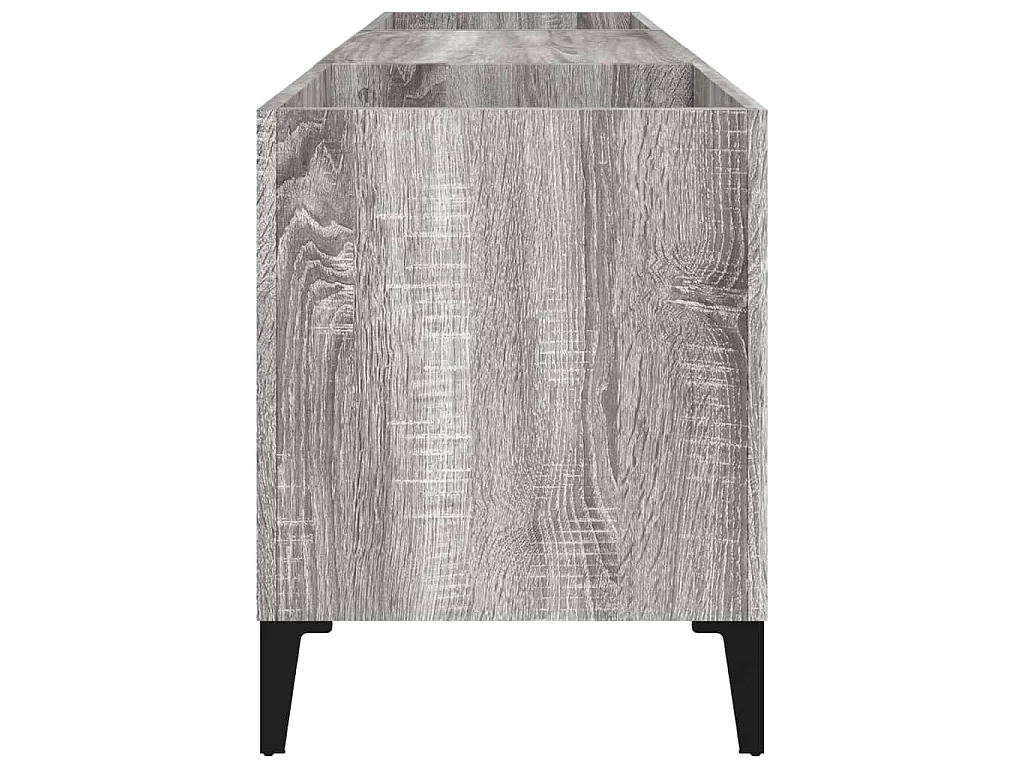 Platenkast 121x38x48 cm bewerkt hout grijs sonoma eikenkleurig