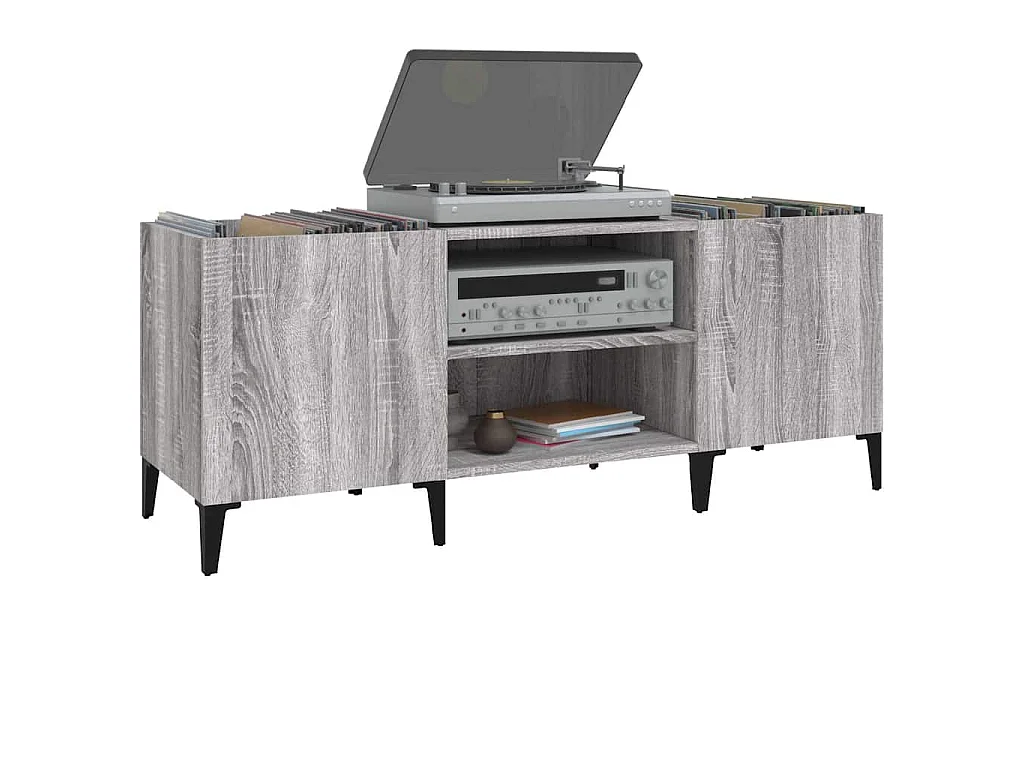 Armoire à disques sonoma gris 121x38x48 cm bois d'ingénierie