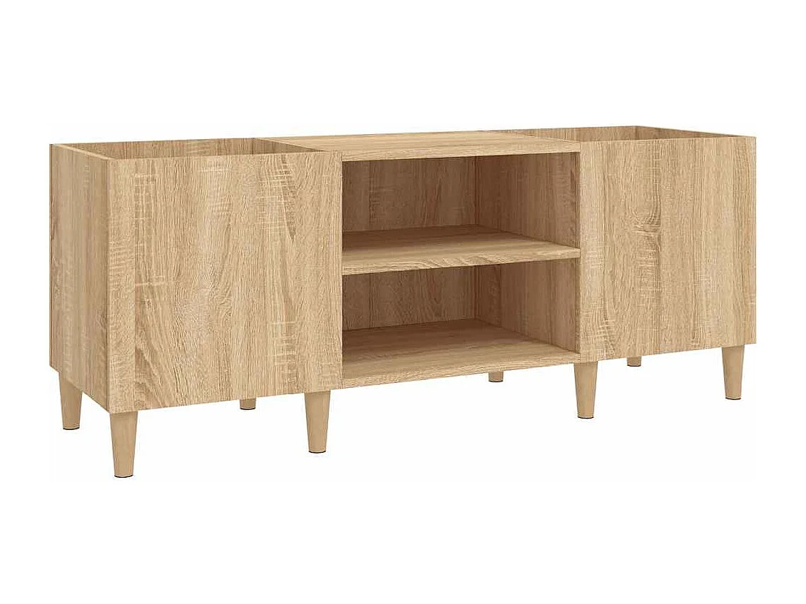 Meuble à disques Chêne Sonoma 121x38x48 cm Bois d'ingénierie