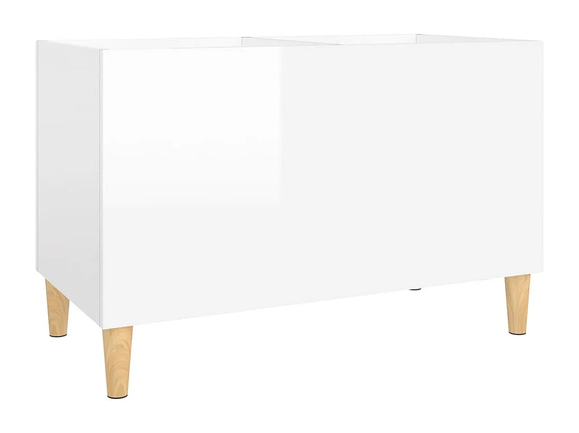 Platenkast 74,5x38x48 cm bewerkt hout hoogglans wit