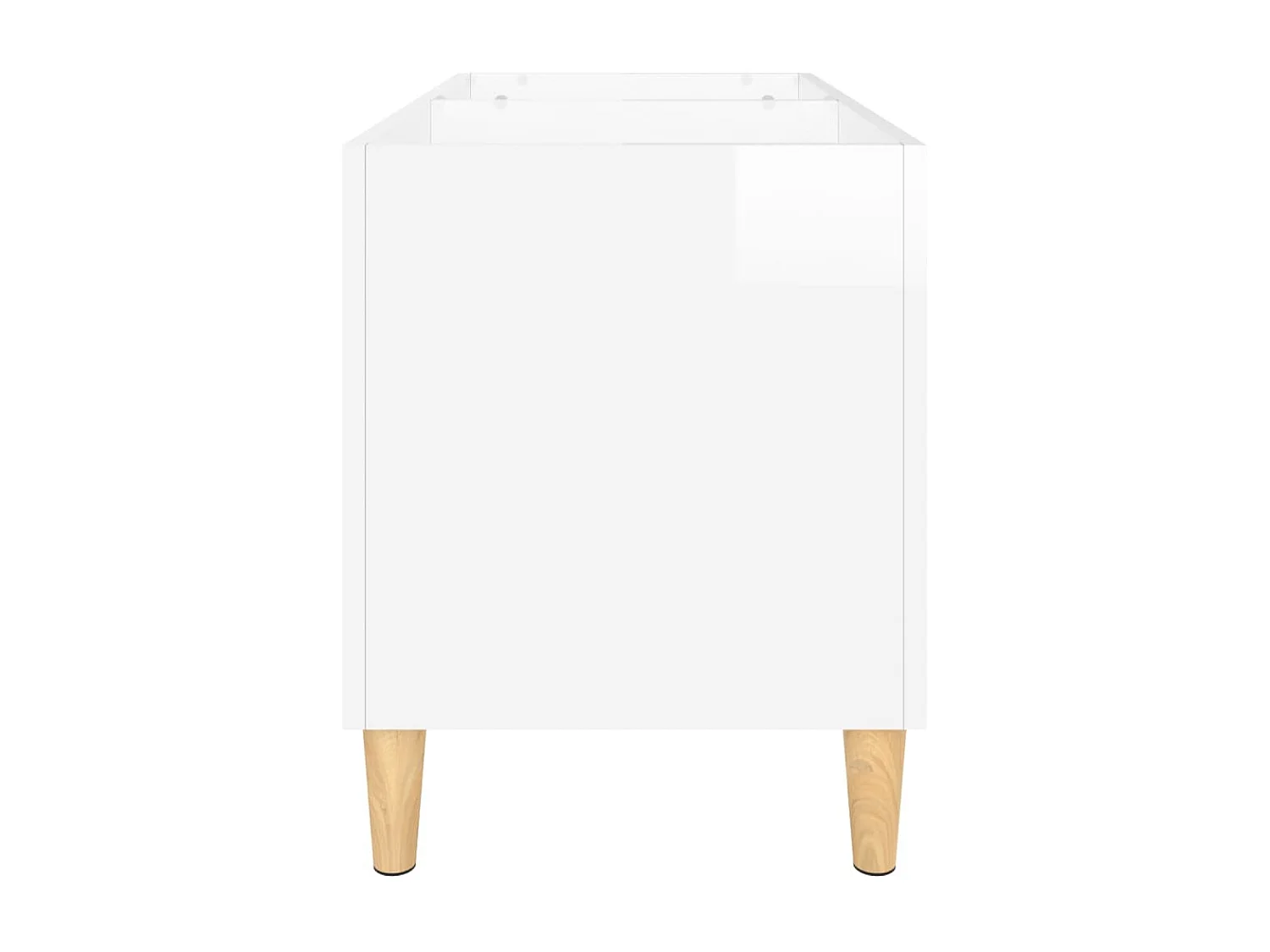 Platenkast 74,5x38x48 cm bewerkt hout hoogglans wit