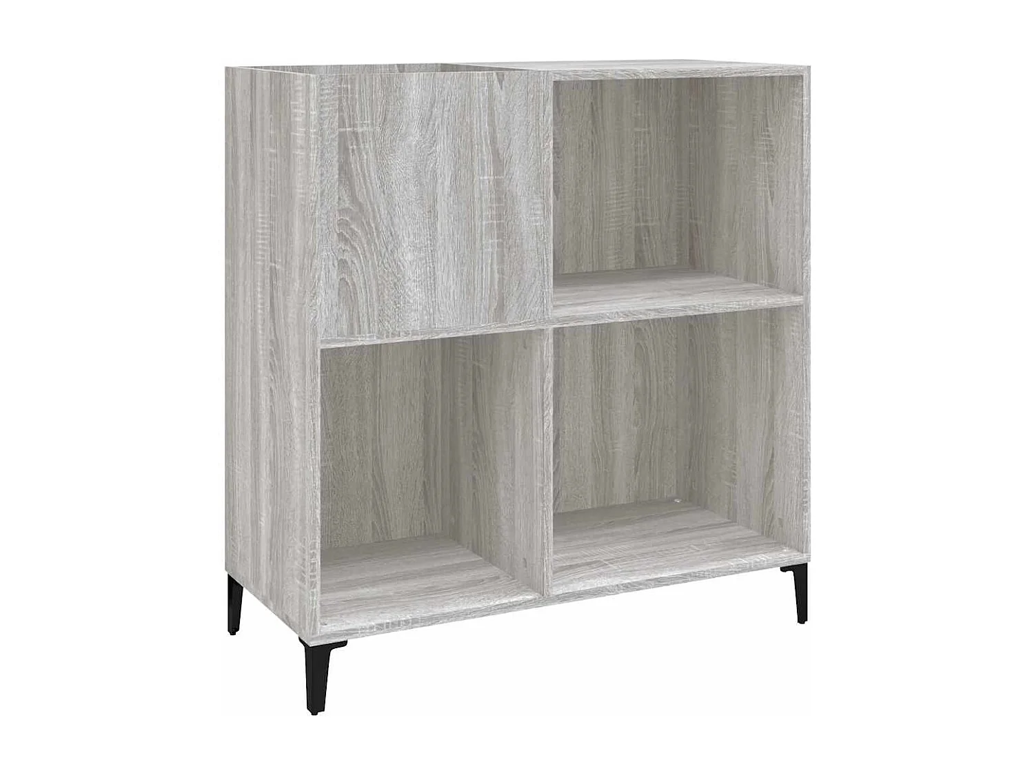 Platenkast 84,5x38x89 cm bewerkt hout grijs sonoma eikenkleurig