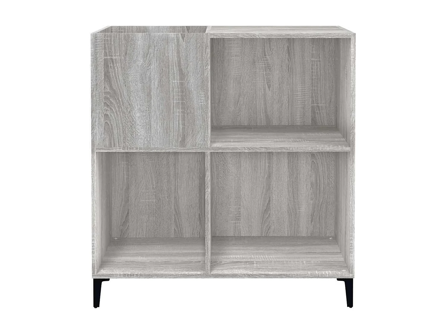 Platenkast 84,5x38x89 cm bewerkt hout grijs sonoma eikenkleurig