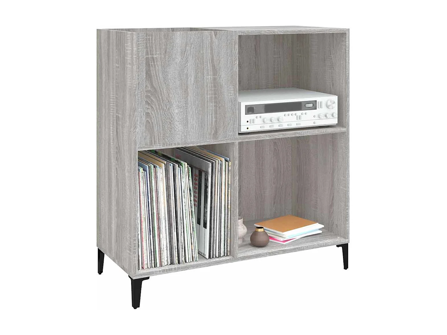 Armoire à disques sonoma gris 84,5x38x89 cm bois d'ingénierie