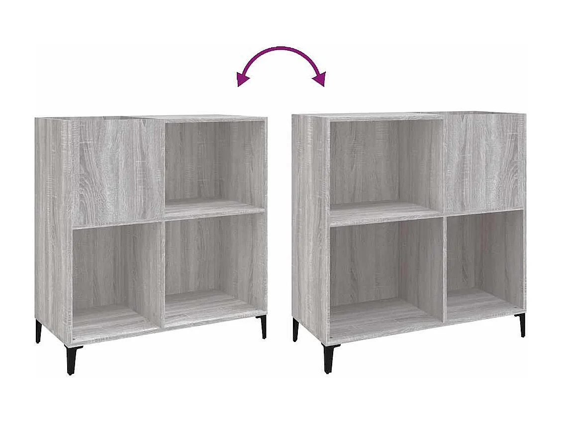 Armoire à disques sonoma gris 84,5x38x89 cm bois d'ingénierie
