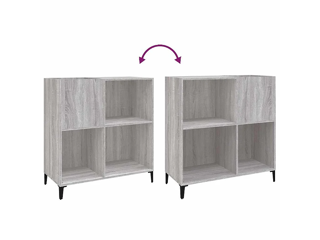 Plattenschrank Grau Sonoma 84,5x38x89 cm Holzwerkstoff