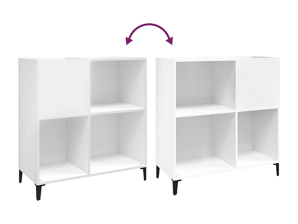 Platenkast 84,5x38x89 cm bewerkt hout wit