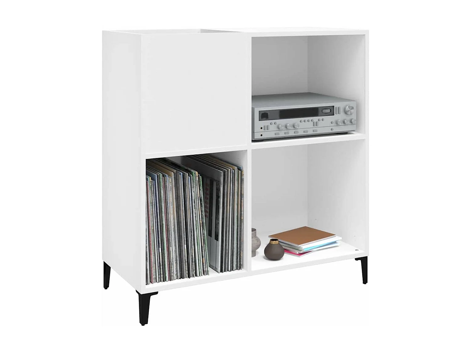 Armoire à disques blanc 84,5x38x89 cm bois d'ingénierie