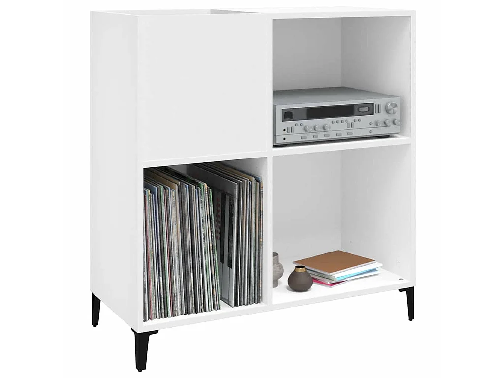 Armário para discos 84,5x38x89 cm derivados de madeira branco