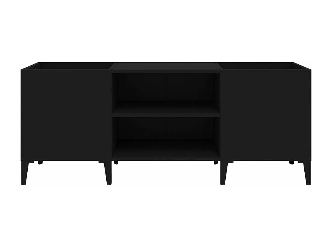 Platenkast 121x38x48 cm bewerkt hout zwart