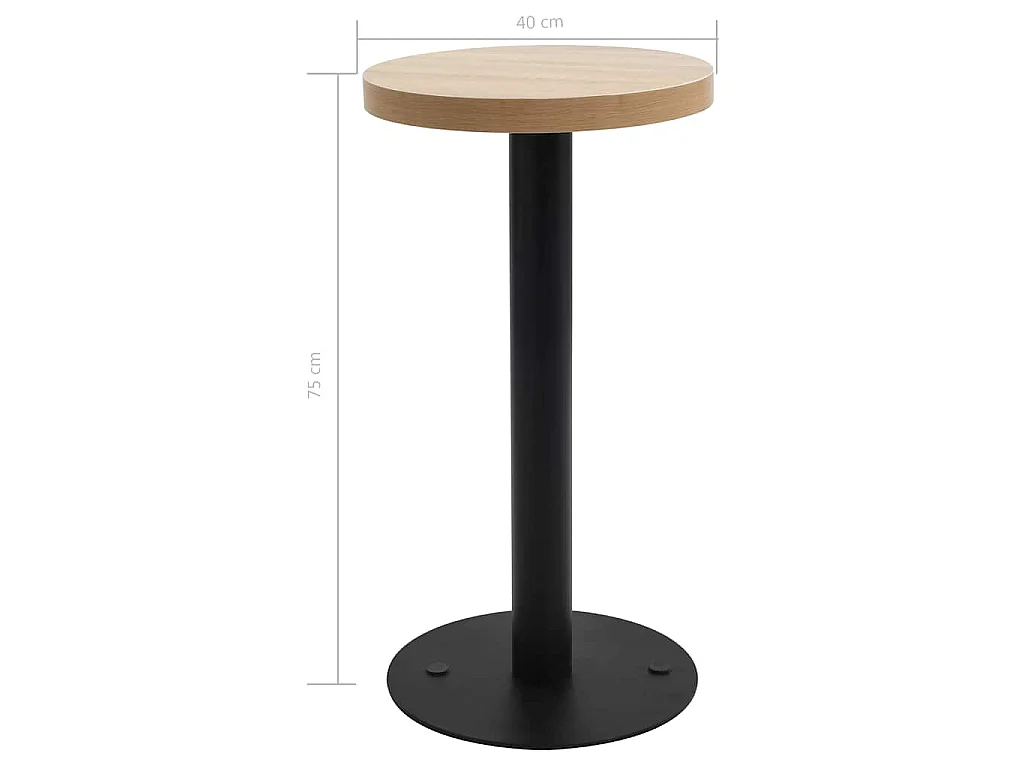 Mesa bistrô 40 cm MDF castanho-claro
