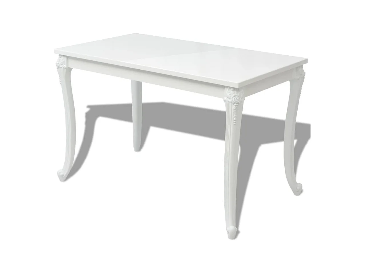 Tavolo da Pranzo 116x66x76 cm Bianco Lucido