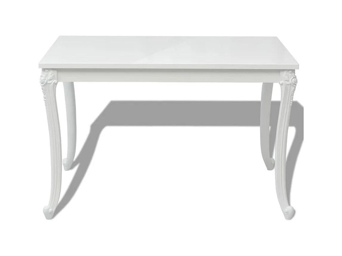 Tavolo da Pranzo 116x66x76 cm Bianco Lucido