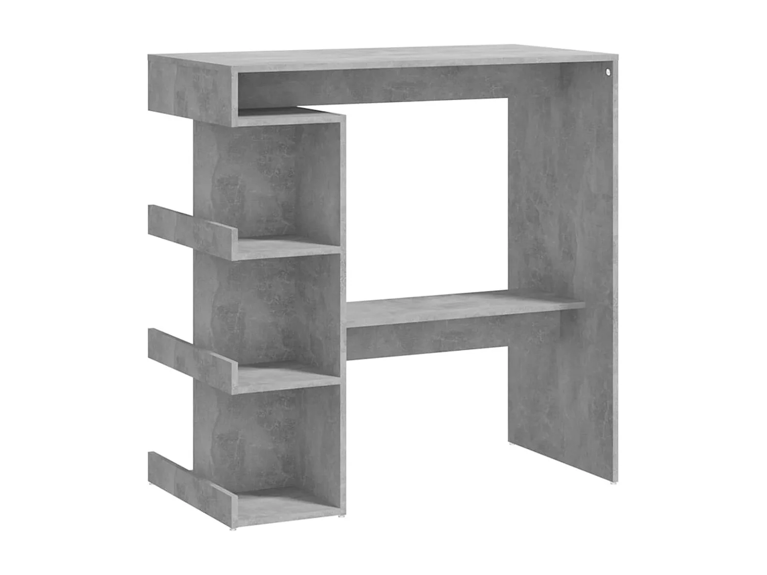Table de bar étagère de rangement Gris béton Bois d'ingénierie