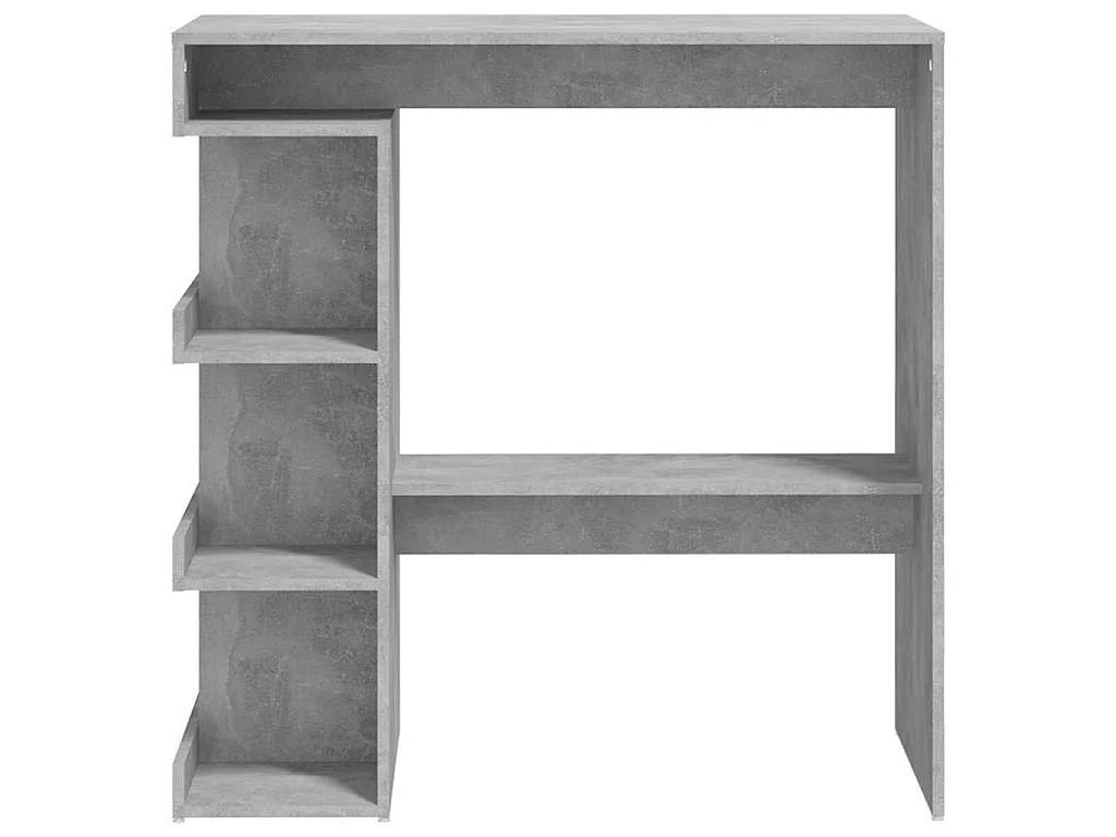 Table de bar étagère de rangement Gris béton Bois d'ingénierie