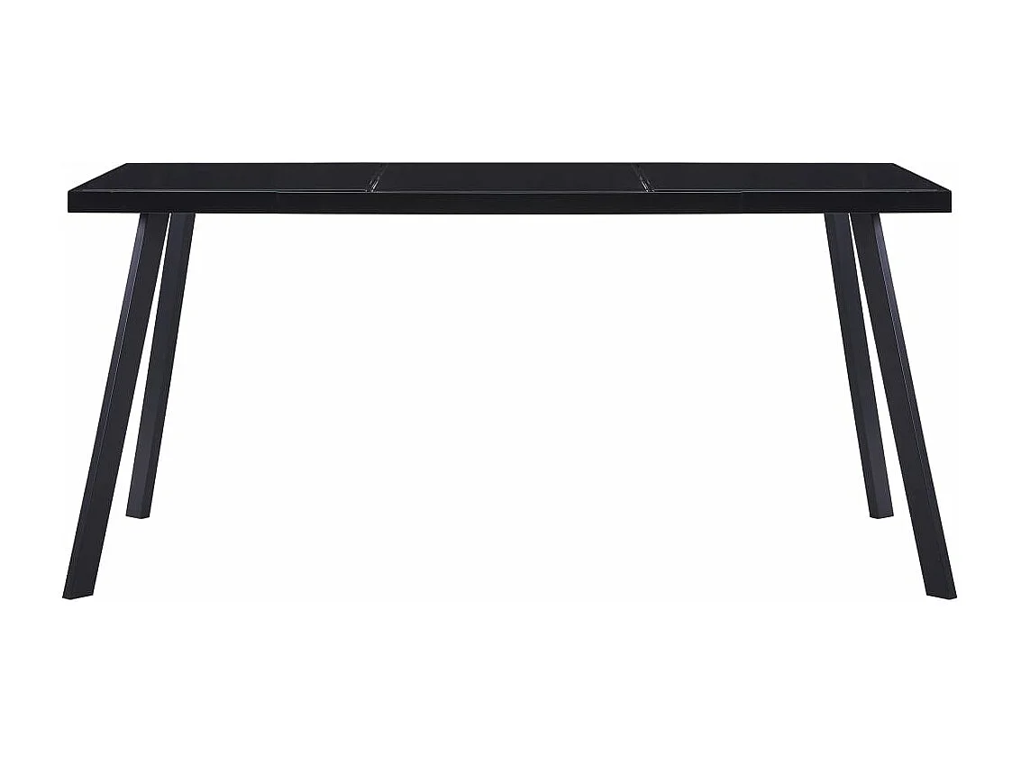 Table à manger Noir 180x90x75 cm Verre trempé
