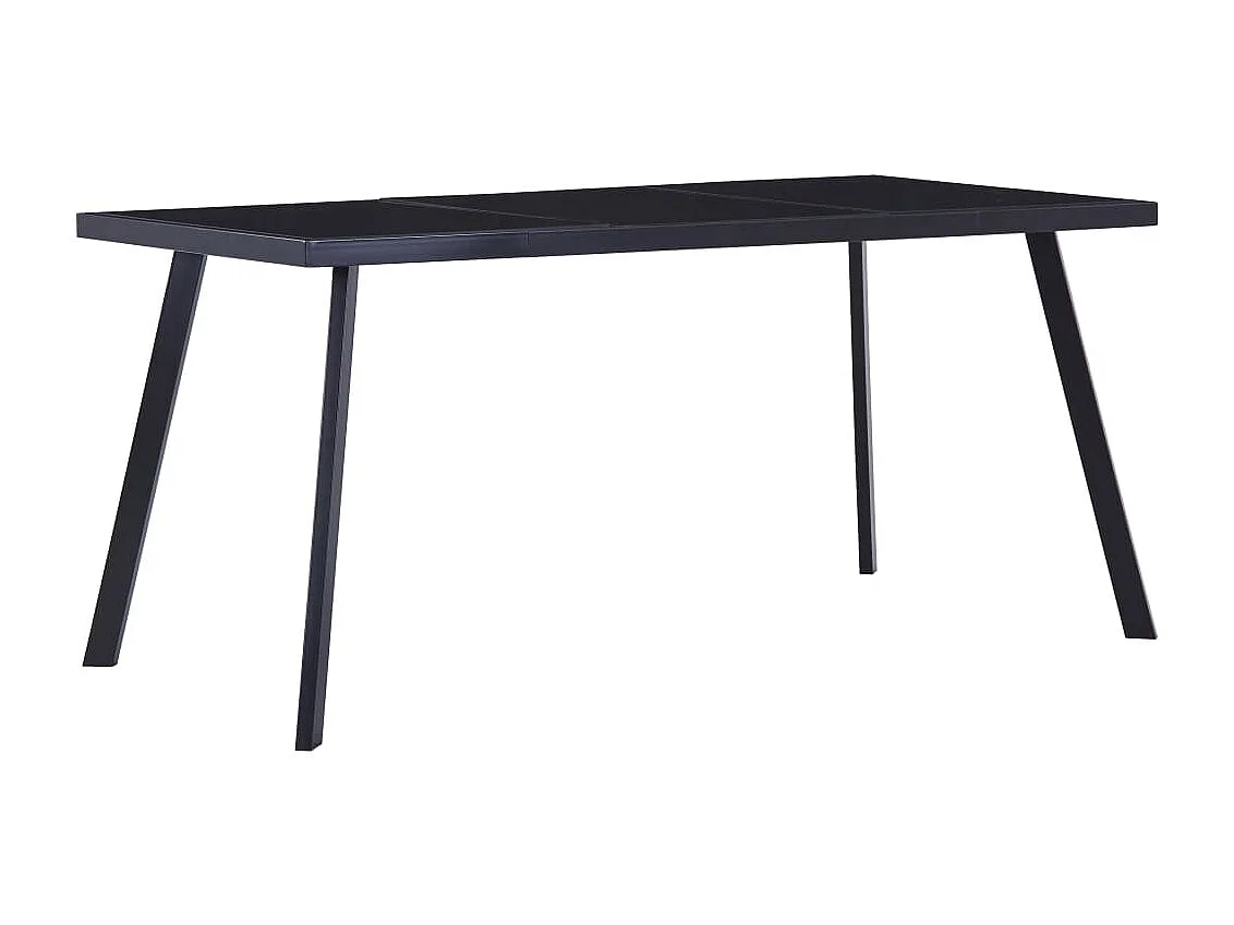 Table à manger Noir 180x90x75 cm Verre trempé