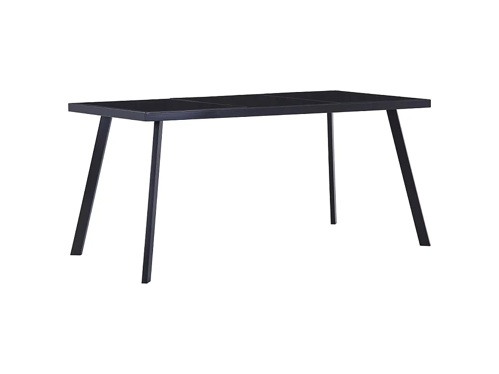 Mesa de jantar 180x90x75 cm vidro temperado preto