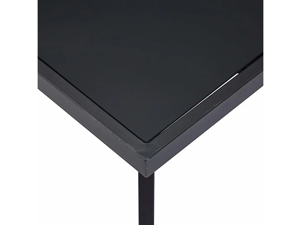 Eettafel 180x90x75 cm gehard glas zwart