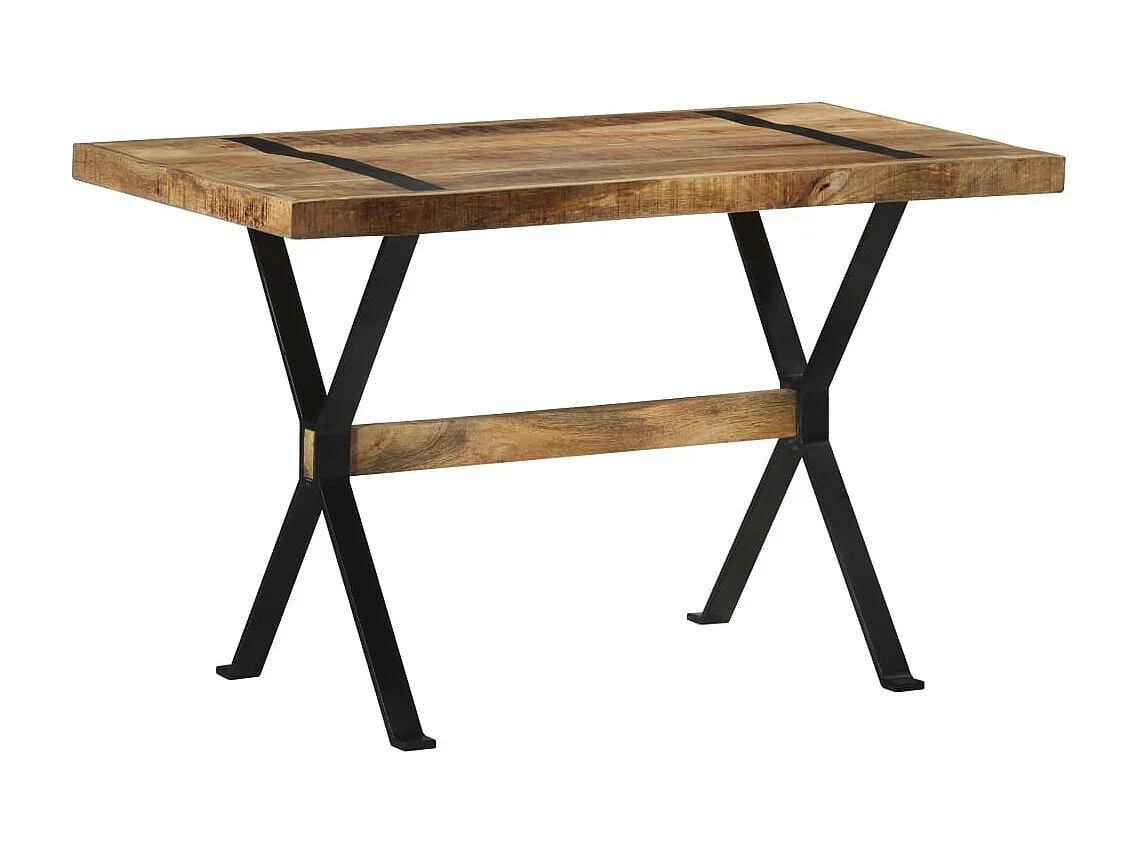 Tavolo da Pranzo 120x60x76 cm in Legno di Mango Grezzo