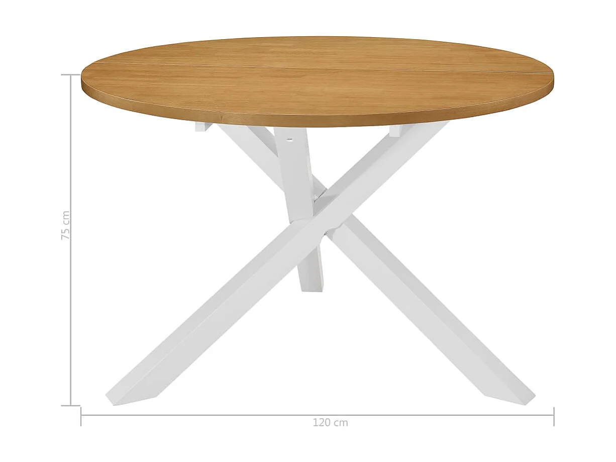 Eettafel 120x75 cm MDF wit