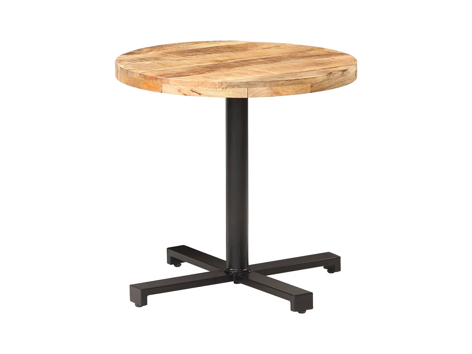 Table de bistro Ronde Ø80x75 cm Bois de manguier brut