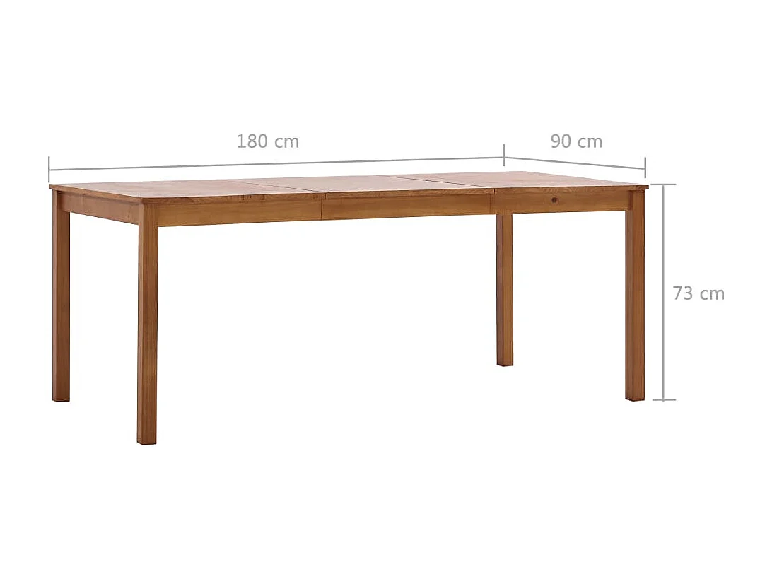 Table à manger Marron miel 180x90x73 cm Bois de pin