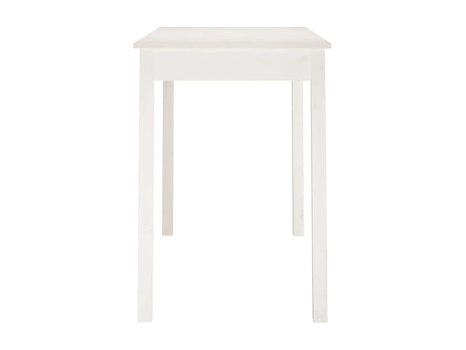 Eettafel 110x55x75 cm massief grenenhout wit