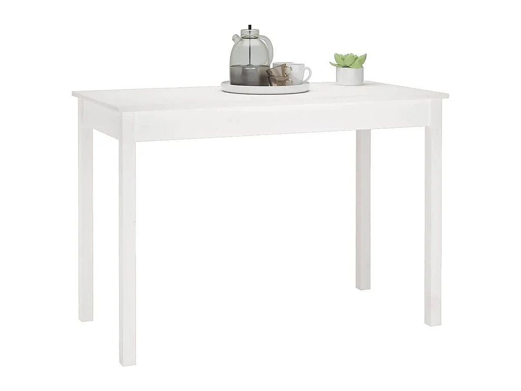 Table à manger Blanc 110x55x75 cm Bois massif de pin