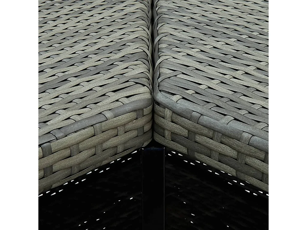 Tavolo da Bar Angolare Grigio 100x50x105 cm in Polyrattan