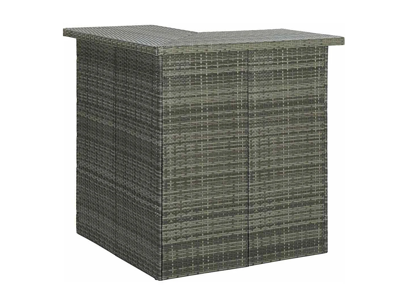 Table d'angle de bar Gris 100x50x105 cm Résine tressée