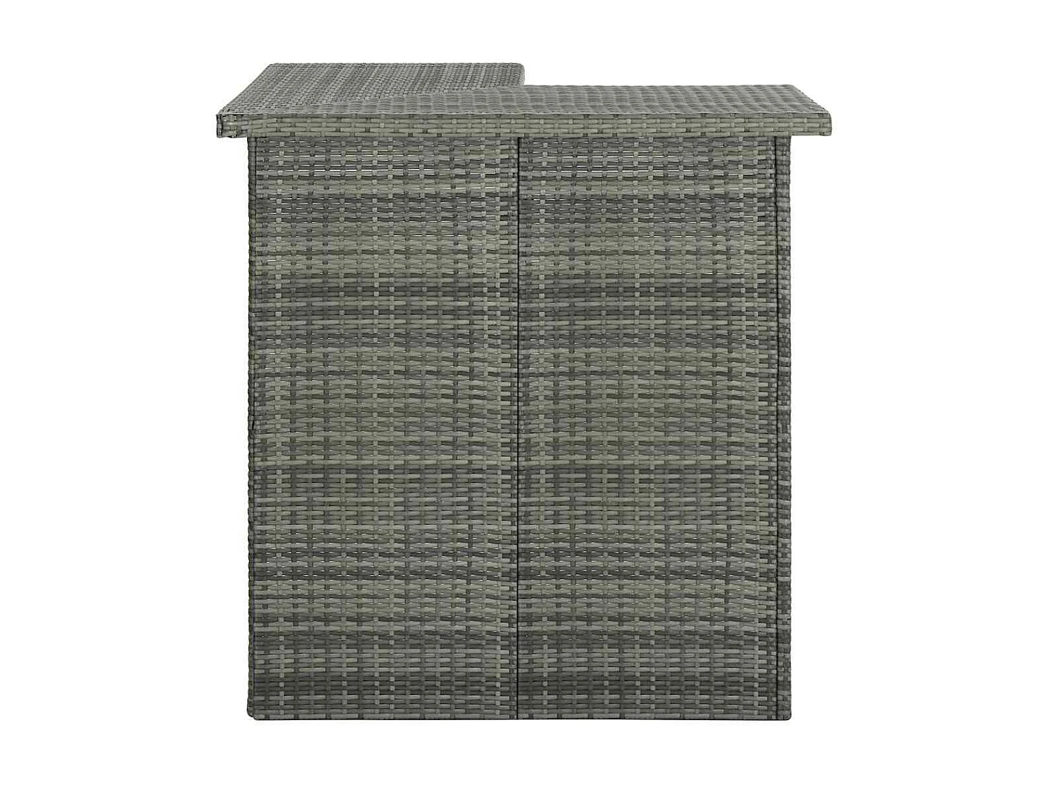 Table d'angle de bar Gris 100x50x105 cm Résine tressée