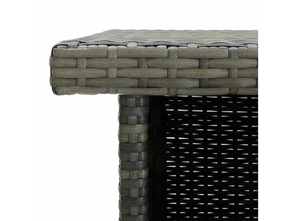 Table d'angle de bar Gris 100x50x105 cm Résine tressée