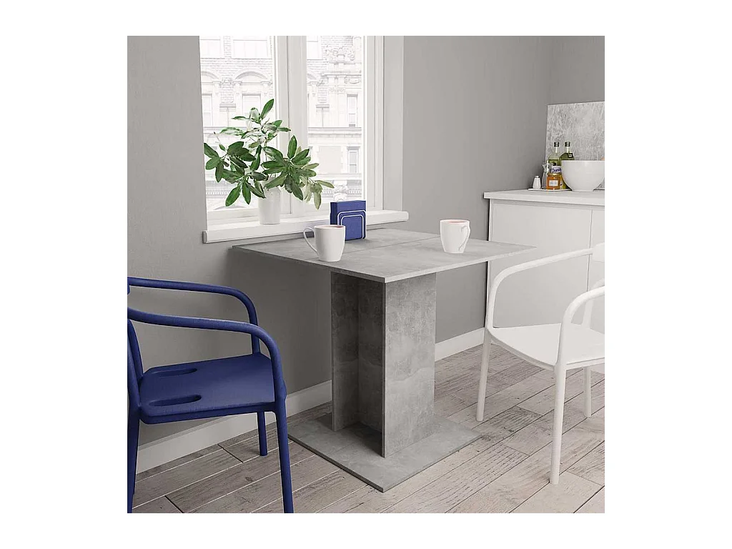 Table à manger Gris béton 80x80x75 cm bois d'ingénierie