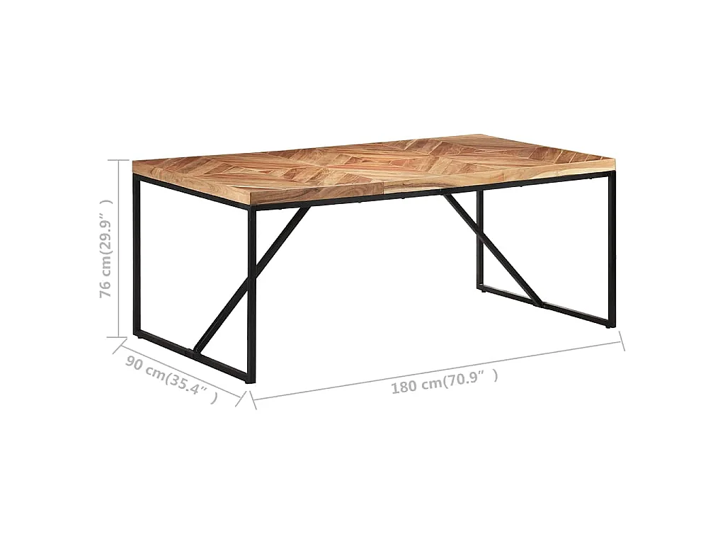 Esstisch 180x90x76 cm Akazie und Mango Massivholz