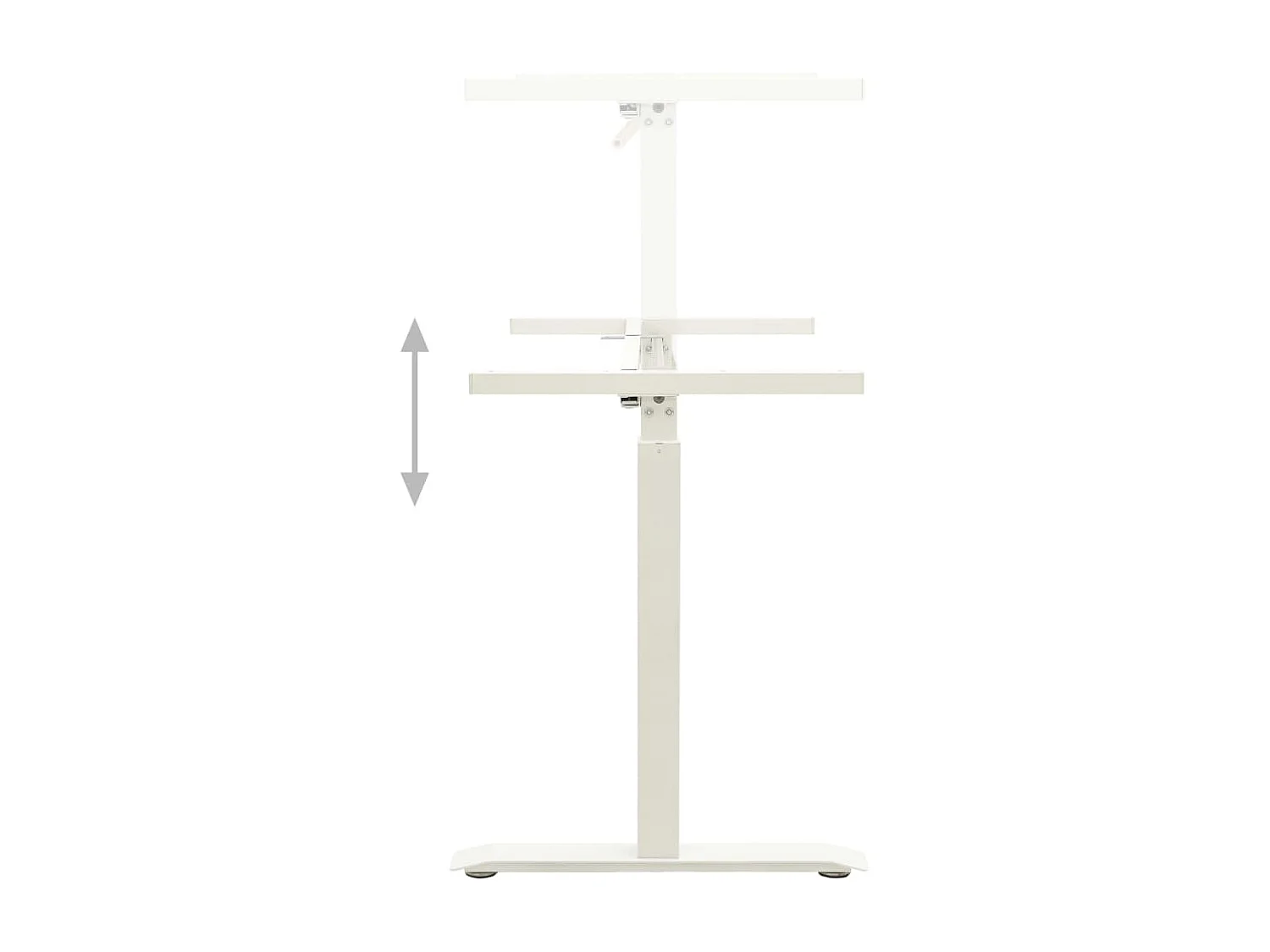 Schreibtisch-Gestell Manuell Höhenverstellbar Handkurbel Weiß