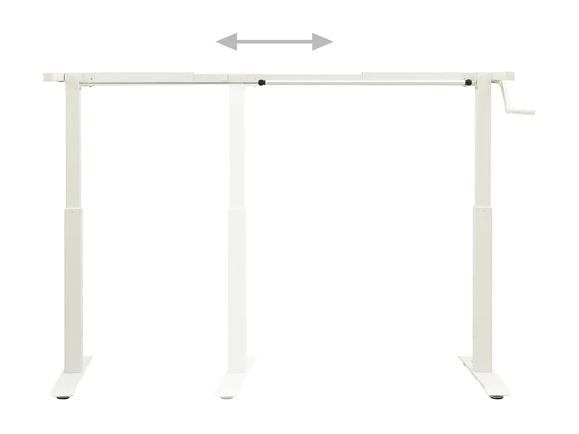Schreibtisch-Gestell Manuell Höhenverstellbar Handkurbel Weiß