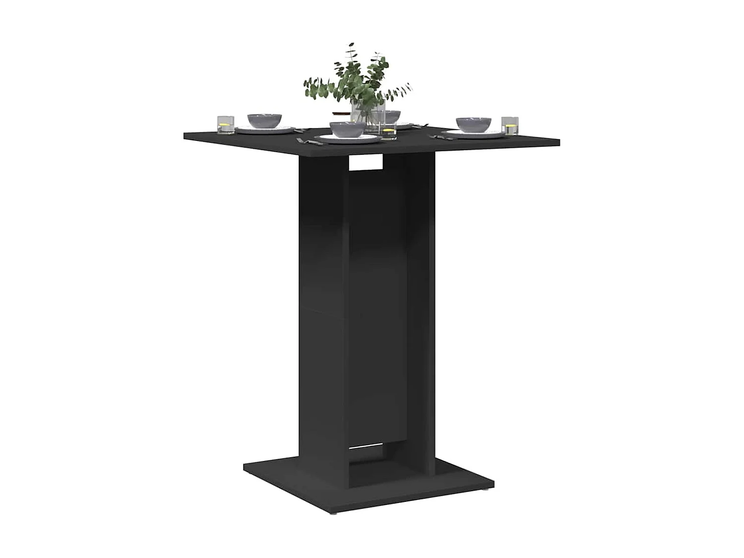 Table de bistro Noir 60x60x75 cm Bois d'ingénierie
